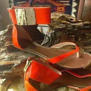 Vince Camuto unique orange, summer sandals. Size 8B